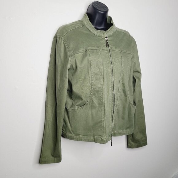 Cache Creek Vintage Olive Lightweight Racer Jacket - Picture 3 of 7
